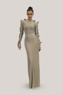 MUST HAVE • Gold Shimmer Corset Midi Dress