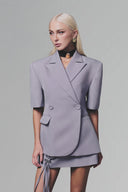 Grey Shortsleeve Blazer for women, from Keira Tong, the Viet Concept