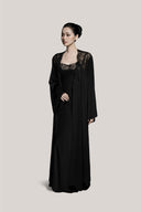 Black Lea Lace-Trimmed Long Robe for women, from DORO, The Viet Concept