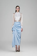 Silven Straight Cuff Sleeved Silk Blend Shirt for women, from White Plan, The Viet Concept