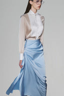 Silven Straight Cuff Sleeved Silk Blend Shirt for women, from White Plan, The Viet Concept