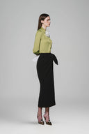 Lonleve Straight Poet Sleeved Silk Blend Shirt for women, from White Plan, The viet Concept