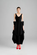 Chandler Asymmetric V-Neck Polyester Ankle Length Dress for women, from Maison Des Copains, The Viet Concept