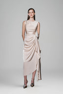 Kaytlyn Sarong Sleeveless Silk Blend Calf Length Dress for women, from Whiet Plan, the Viet Concept