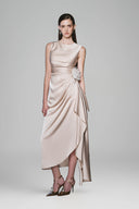 Kaytlyn Sarong Sleeveless Silk Blend Calf Length Dress for women, from Whiet Plan, the Viet Concept