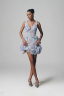 V-neck Coral Dress for women, from Keira Tong, The Viet Concept