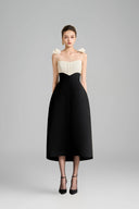 Hyacinth A-line Spaghetti Strap Polyester Midi Dress for women, from Maison Des Copains, The Viet Concept