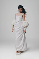 White Ripple Maxi Dress for women, from Keira Tong, The Viet Concept