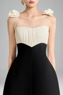 Hyacinth A-line Spaghetti Strap Polyester Midi Dress for women, from Maison Des Copains, The Viet Concept