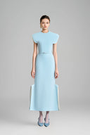 Aster Sheath Cap Sleeved Polyester Ankle Length Dress for women, from Maison Des Copains, the Viet Concept