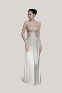 White Fleur Lace Long Dress Side Sklit for women, from DORO, The Viet Concept