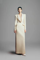 Miranda Sheath Peak Lapel Polyester Floor Length Dress for women, from Maison Des Copains, the Viet Concept