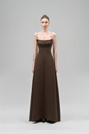 Lirien A-line Cowl Neck Crepe Floor Length Dress for women, from Maison Des Copains, The Viet Concept