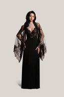 Black Mer Honeycomb-Structured Nightgown for women, from DORO, The Viet Concept