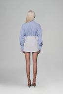 Blue Shift-Collar Stripe Shirt for women, from Keira Tong, The Viet Concept