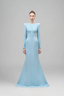 Blue Calliope Mermaid Square Shoulder Polyester Floor Length Dress for women, from Maison Des Copains, The Viet Conept