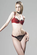 Crimson Veil Set With Bra, Bottom With Attached Choker for women, from SEXY M, The Viet Concept