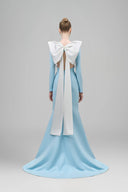 Blue Calliope Mermaid Square Shoulder Polyester Floor Length Dress for women, from Maison Des Copains, The Viet Conept
