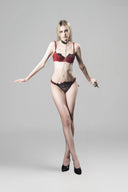 Crimson Veil Set With Bra, Bottom With Attached Choker for women, from SEXY M, The Viet Concept