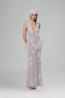 White Floral Maxi Dress for women, from Keira Tong, The Viet Concept