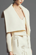 Grayson Cropped V-Neck Polyester Jacket for women, from Maison Des Copains