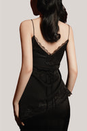 Black Ondes Crossover Camisole & Skirt for women, from DORO, The Viet Concept