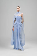 Marivelle Sheath Scarf Neck Chiffon Floor Length Dress for women, from Maison Des Copains, The Viet Concept