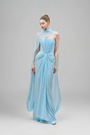 Marivelle Sheath Scarf Neck Chiffon Floor Length Dress for women, from Maison Des Copains, The Viet Concept