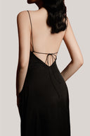 Black Pura Embroidered Bust With Lace Nightgown for women, from DORO, The Viet Concept