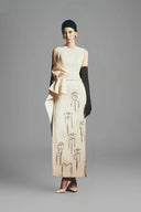 Espinoza Sheath Stone Polyester Midi Dress for women, from Maison Des Copains, The Viet Concept