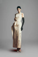 Espinoza Sheath Stone Polyester Midi Dress for women, from Maison Des Copains, The Viet Concept