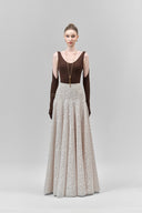 Brown Thalindra Bodycon Scoop Neck Jersey Bodysuit for women, from Maison Des Copains, The Viet Concept