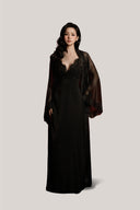 Black Chiara Sheer Silk Robe for women, from DORO, The Viet Concept