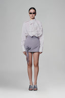 White Shift-Collar Linen Shirt for women, from Keira Tong, The Viet Concept