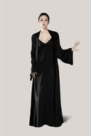 Black Amelie Long Robe Lace Back for women, from DORO, The Viet Concept