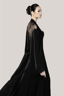 Black Amelie Long Robe Lace Back for women, from DORO, The Viet Concept