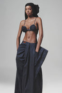 Blue Overlaid Pleated Pant for women, from Keira Tong, the Viet Concept