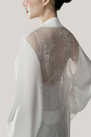 White Amelie Long Robe Lace Back for women, from DORO, The Viet Concept