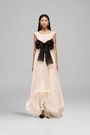 Cadeau Silk Bow Maxi Gown for women, from Guyehi Studio, The Viet Concept 