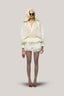  White Latisha Peplum Johnny Collar Organza Voile Mini Set for women, from Das La Vie, The Viet Concept 