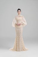 Solstice Poet Sleeve Sheer Cape for women, from CALISTA, The Viet Concept 