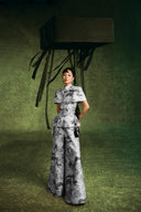 Giai Ky Vietnam Scenic Taffeta Halter Peplum Top for women, from KEIRA TONG, The Viet Concept 