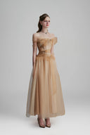 Brown Yloria Maxi Dress for women, from Calista, The Viet Cocnept 