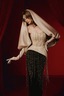 Niidali Glitter Tulle Corset Fringe Evening Gown for women, from JOSEPHINE, The Viet Concept