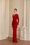 CALISTA • Valoria Asymmetric Draped Jersey Gown