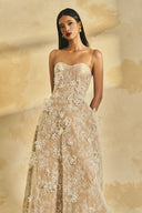  Couture 3D Crystal Floral Glitter Lace A-Line Maxi Dress for women, from L'SCARLETT, The Viet Concept