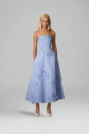 Tone-on-Tone Floral Embroidered Corset Dress for women, from KEIRA TONG, The Viet Concept 