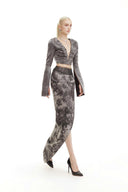 SORAMAME • Gunmetal Grey Alter Tulip High-Low Maxi Skirt