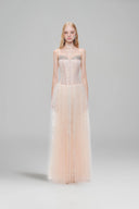 LUCILLA • Elia Couture Deep V-Neck Lace Chiffon Evening Gown