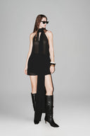 Black Chiffon Halter Top for women, from HUONG, The Viet Concept 